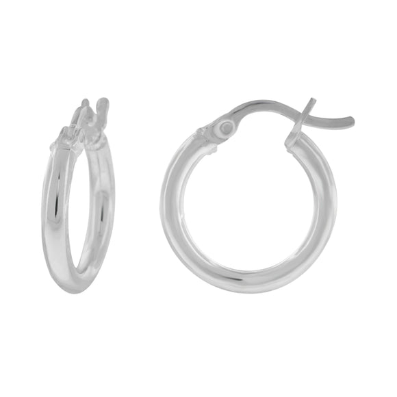 925 Sterling Silver Womens Tube Huggie Hoop Earrings