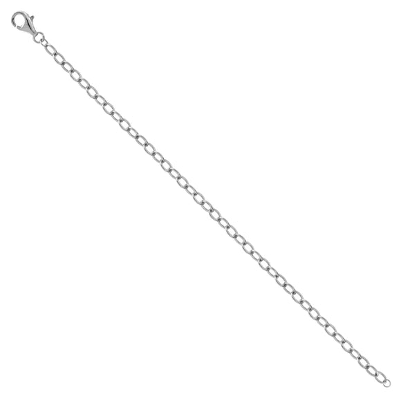 925 Sterling Silver Women Rolo Link Plain Bracelet Size 7 Inches