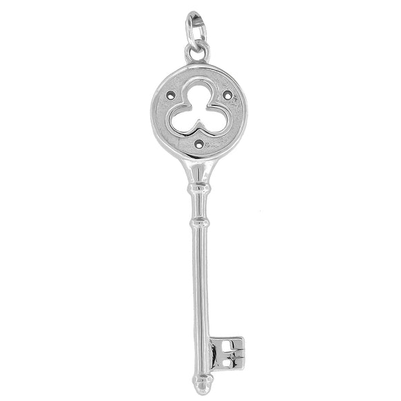 925 Sterling Silver Mens Key Charm Pendant