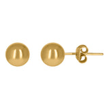 10kt Yellow Gold Mens Polished Finish Ball Stud Earring 6mm