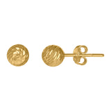 10kt Yellow Gold Mens Diamond-cut Ball Stud Earring 5mm
