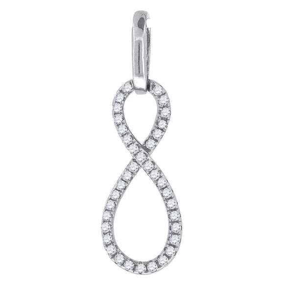 925 Sterling Silver Womens CZ Infinity Charm Pendant