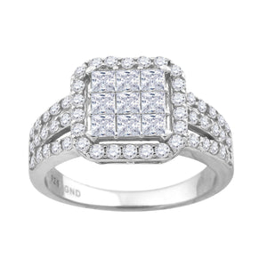 925 Sterling Silver Womens Princess Cut Cubic Zirconia Square Head Engagement Ring Size 6