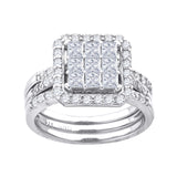 925 Sterling Silver Womens Princess Cut Cubic Zirconia Square Head Engagement Ring Size 7