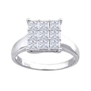 925 Sterling Silver Womens Princess Cut Cubic Zirconia Square Head Engagement Ring Size 6