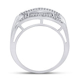 Sterling Silver Mens Round Diamond Square Cluster Ring 1/4 Cttw