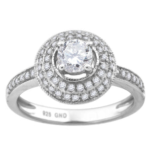 925 Sterling Silver Womens Cubic Zirconia Fashion Engagement Ring Size 6