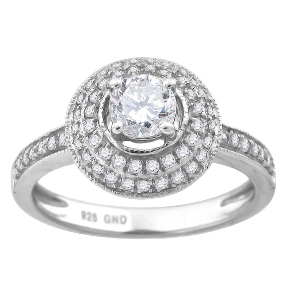 925 Sterling Silver Womens Cubic Zirconia Fashion Engagement Ring Size 6