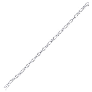 14kt White Gold Womens Round Diamond Fashion Bracelet 2-1/2 Cttw