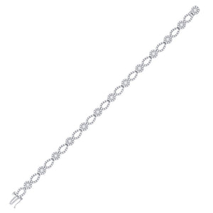 14kt White Gold Womens Round Diamond Link Bracelet 3 Cttw
