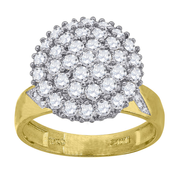 10kt Two-tone Gold Womens Cubic Zirconia Round Engagement Ring