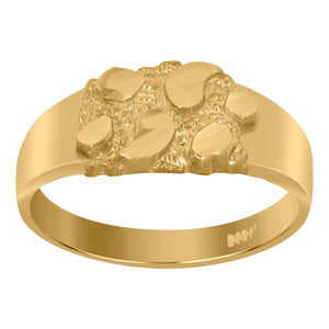 10kt Yellow Gold Womens Nugget Ring Size 7