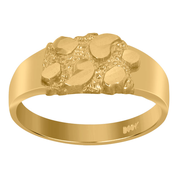 10kt Yellow Gold Womens Nugget Ring Size 7