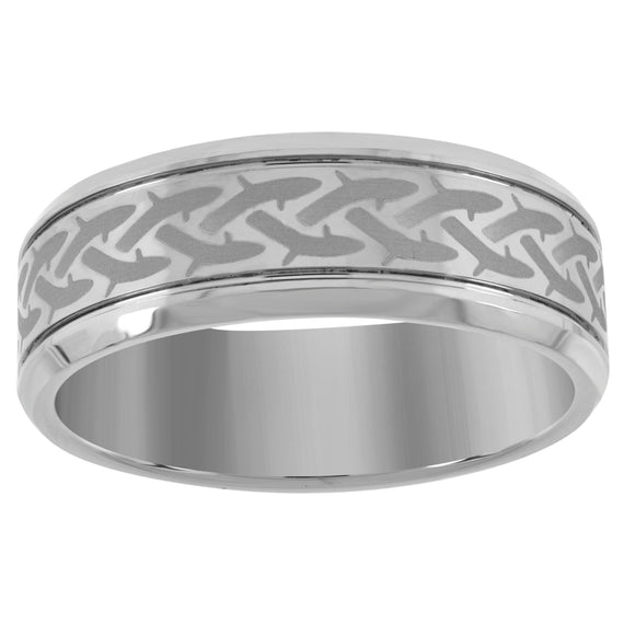 Tungsten Barb wire Mens Comfort-fit 8mm Size-7 Wedding Band