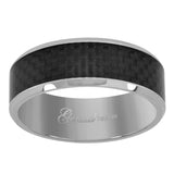 Tungsten Black Carbon Fiber Mens Comfort-fit 8mm Size-11.5 Wedding Band