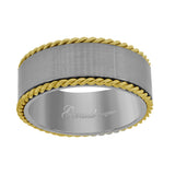 Tungsten Two-tone Brushed Twisted Rope Sides Mens Comfort-fit 8mm Size-9.5 Wedding Band