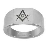 Tungsten Mens Laser Masonic Wedding Band Comfort-fit 8mm Size-11