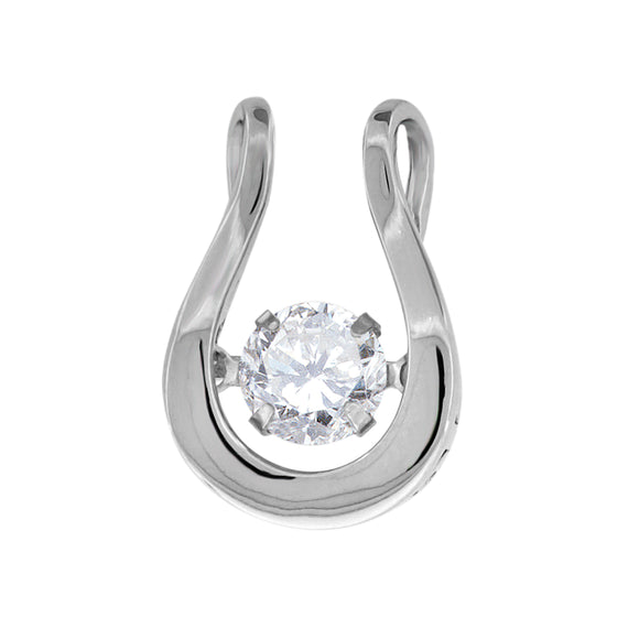 925 Sterling Silver Womens Cubic Zirconia Fashion Charm Pendant