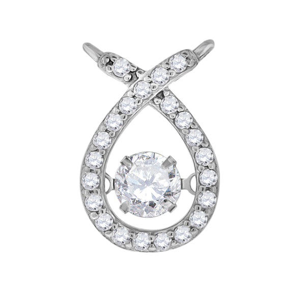 925 Sterling Silver Womens Cubic Zirconia Fashion Charm Pendant