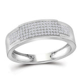 10kt White Gold His Hers Round Diamond Cluster Matching Wedding Set 1/2 Cttw