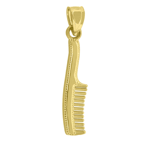 14kt Yellow Gold Unisex Hair Comb Pendant Charm