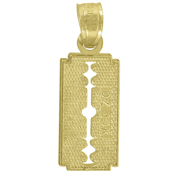 14kt Yellow Gold Womens Razor Blade Ht:20.1mm Pendant Charm