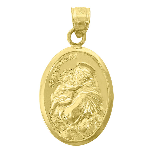 14kt Yellow Gold Womens Saint Anthony Religious Pendant Charm