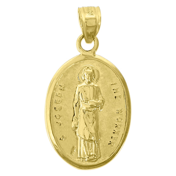 14kt Yellow Gold Womens Saint Joseph The Worker Religious Ht:28.4mm Pendant Charm