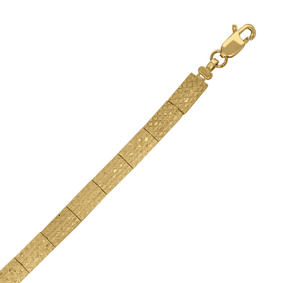 10kt Yellow Gold Womens Link Bracelet Size 8 Inches