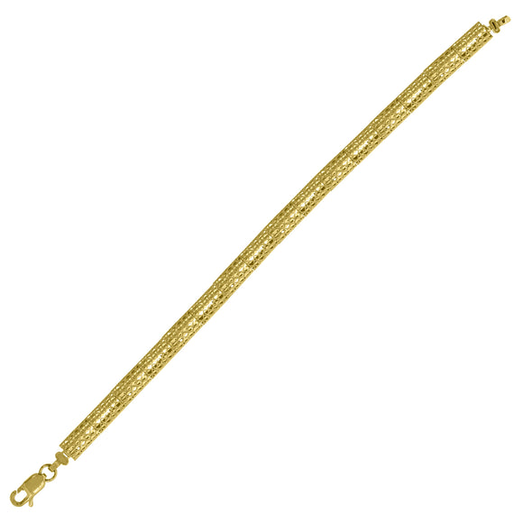 10kt Yellow Gold Womens Link Bracelet Size 7 Inches