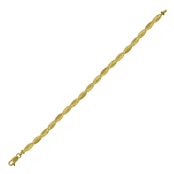 10kt Yellow Gold Womens Infinity Link Bracelet Size 8 Inches