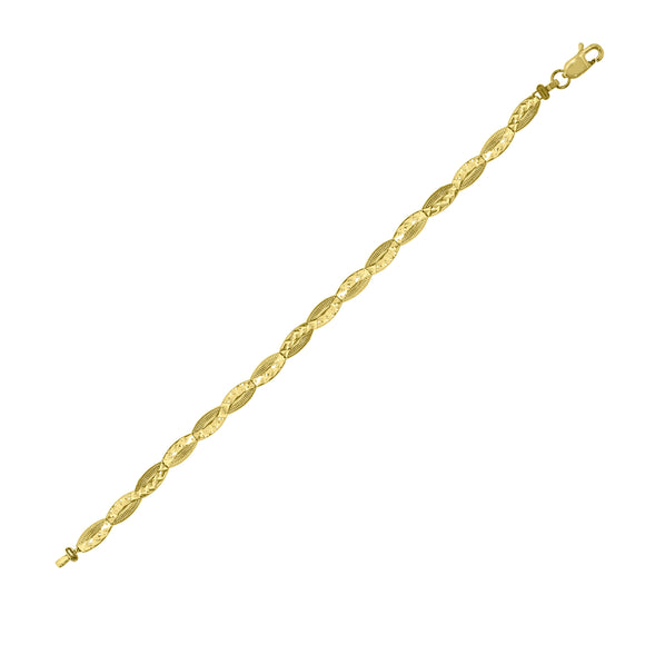 10kt Yellow Gold Womens Infinity Link Bracelet Size 7 Inches