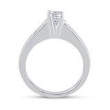 14kt White Gold Princess Diamond Bridal Wedding Ring Band Set 1 Cttw Size 8