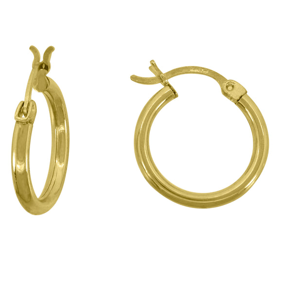 14kt Yellow Gold Womens Polished Huggie Hoop 17.5mm x 2.5mm Earrings