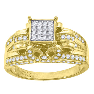 10kt Two-tone Gold Womens Cubic Zirconia CZ Cluster Square Head Ring Size 7