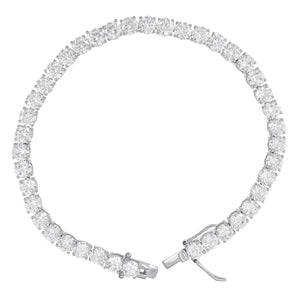 925 Sterling Silver Women Cubic Zirconia Tennis 5mm Bracelet Size 9 Inches