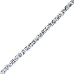 925 Sterling Silver Women Cubic Zirconia Tennis 6mm Bracelet Size 8 Inches