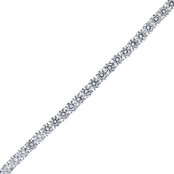 925 Sterling Silver Women Cubic Zirconia Tennis 6mm Bracelet Size 8 Inches