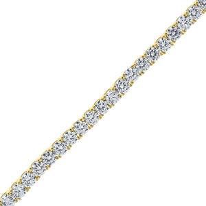 925 Sterling Silver Yellow-Tone Women Cubic Zirconia Tennis 4mm Bracelet Size 8 Inches