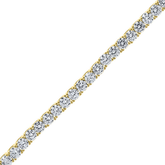 925 Sterling Silver Yellow-Tone Women Cubic Zirconia Tennis 4mm Bracelet Size 8 Inches