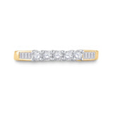 14kt Yellow Gold Womens Round Diamond Wedding 5-Stone Anniversary Band 1/3 Cttw
