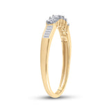 14kt Yellow Gold Womens Round Diamond Wedding 5-Stone Anniversary Band 1/3 Cttw