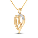 Sterling Silver Womens Round Diamond Heart Pendant 1/20 Cttw