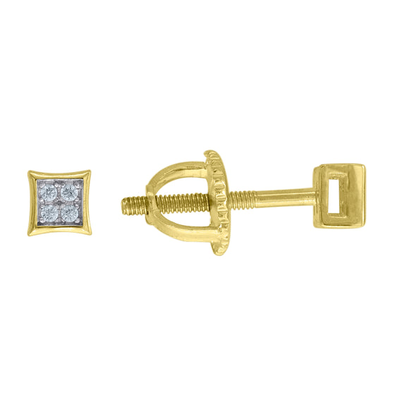 925 Sterling Silver Yellow-tone Unisex Cubic Zirconia Kite Stud Earrings
