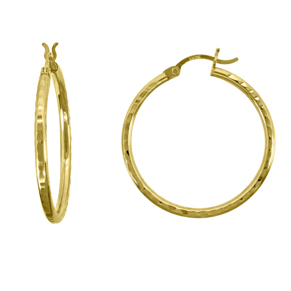 10kt Yellow Gold Womens Ultra Light Round Tube 2mm x 35mm Hinged Hoops Huggies