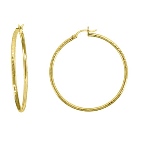 10kt Yellow Gold Womens Ultra Light Round Tube 2mm x 46mm Hinged Hoops Huggies