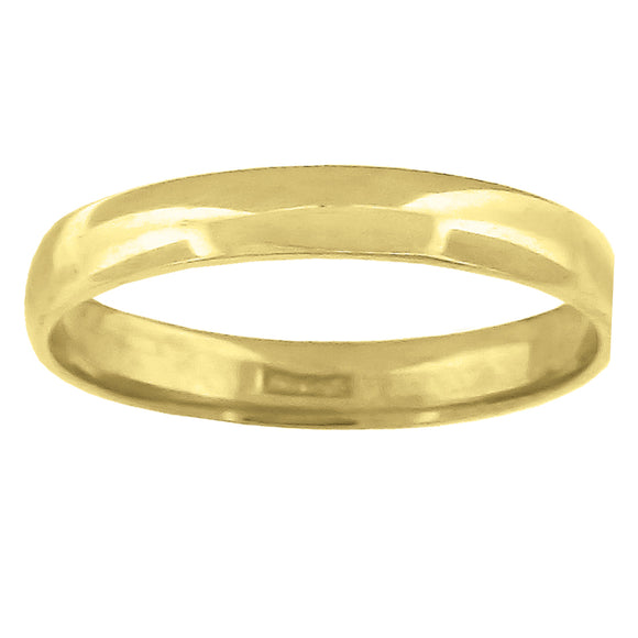 14kt Yellow Gold Unisex Dome Polished Regular-fit 3mm-Size 6 Wedding Engagement Anniversary Band Ring