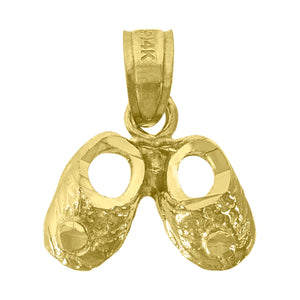 14kt Yellow Gold Baby Diamond-cut Baby Shoes Ht:13.6mm Baby Pendant Charm