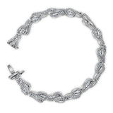 10kt White Gold Womens Baguette Diamond Tennis Bracelet 5 Cttw