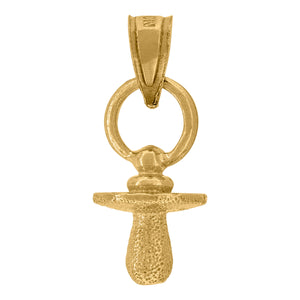 10kt Yellow Gold Textured Baby Pacifier Charm Pendant